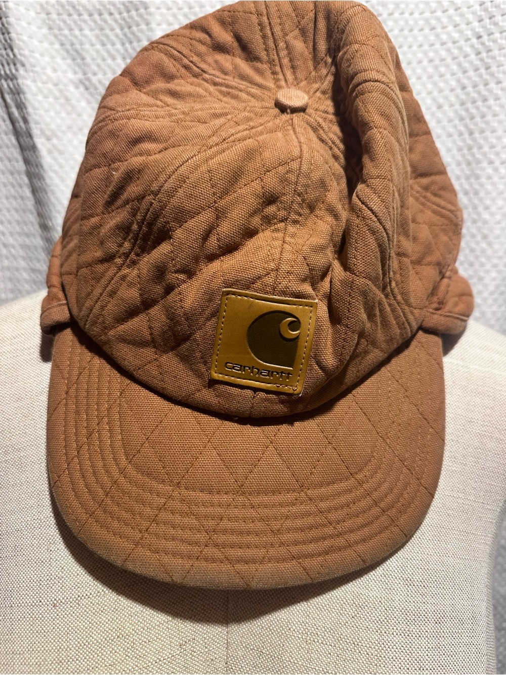 Carhartt Quilted Brown Workwear Cap with Logo Patch